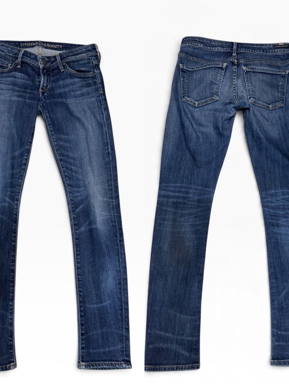 Citizens Of Humanity Dark Blue Skinny Jeans with Fading